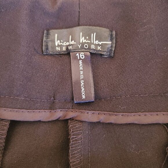 Nicole Miller NY Women's Dark Brown Dress Pants Size 16 Cropped Polyester Blend - Picture 3 of 9
